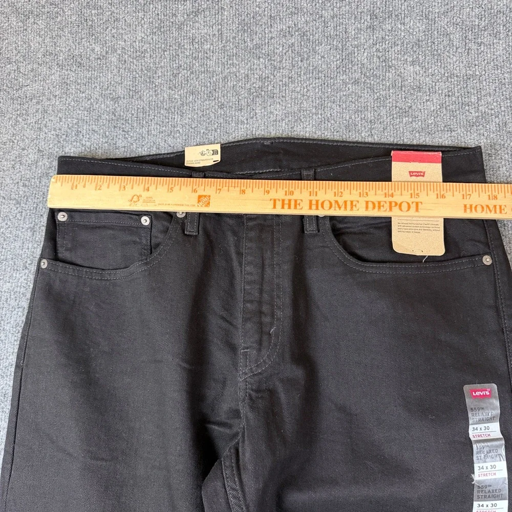 Levis 559 Jeans Mens 34x30 Black Relaxed Straight Denim NEW NWT $69